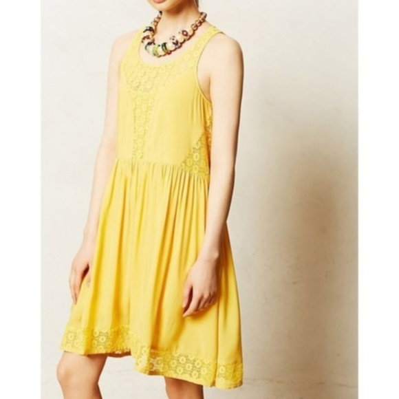 Anthropologie Dresses & Skirts - Anthropologie Lilka Matepe Yellow Lace Sundress